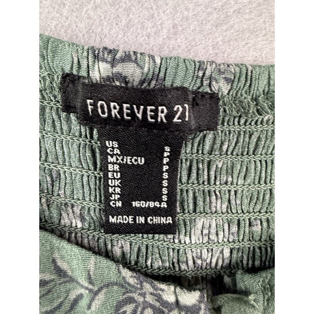 Forever 21 Top Womens Sz S Milkmaid Prairie Cottagecore Fairycore Feminine Green - Picture 3 of 7